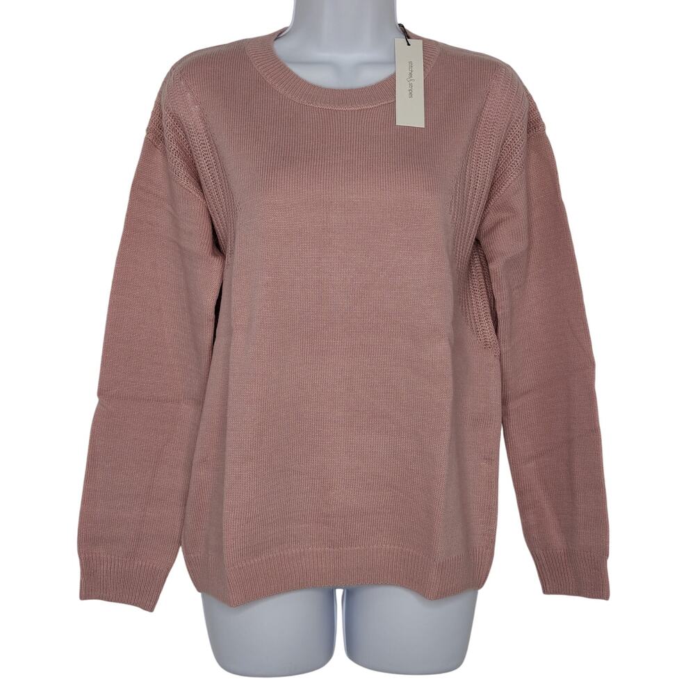 Stitches + Stripes Pink Wool Blend Sweater Size Medium - Picture 1 of 9